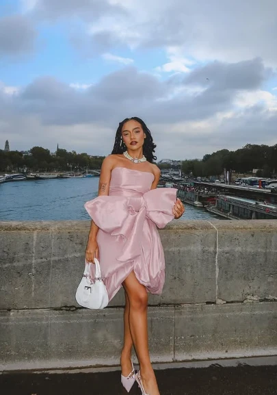 Design Pink Tube Top Bow Irregular 17th Birthday Homecoming Dress P3952 - Image 6