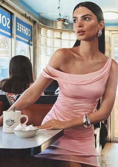 Designer Pink Off-the-shoulder Waist 16th Birthday Homecoming Dress P3886 - Image 2