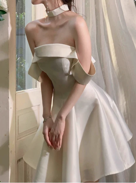 Elegant And Simple Satin One Shoulder A-line Birthday Dress Homecoming Dress P3909 - Image 6