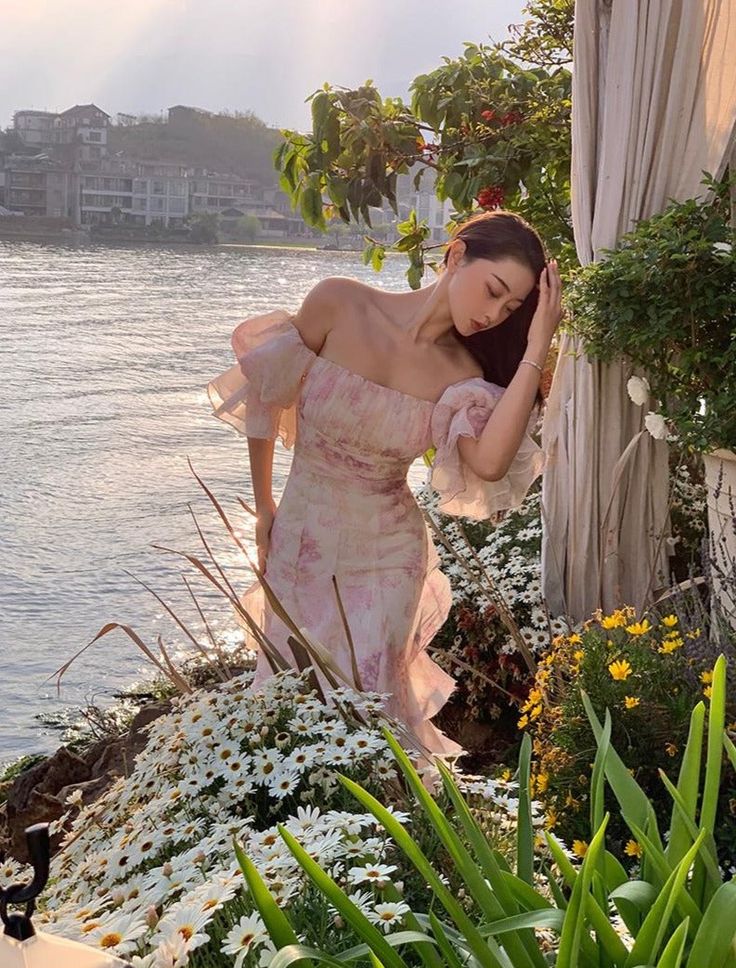 Elegant Flowers Pink Prom Dress Long Party Birthday Outfits P450 - Image 8