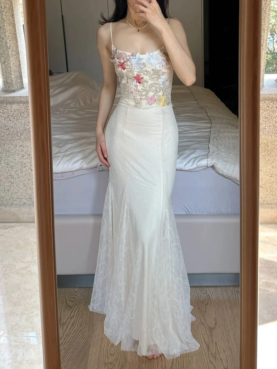 Elegant Light Purple Mermaid Square Neck 3D Floral Lace Long Prom Dress Evening Dress P4258 - Image 6