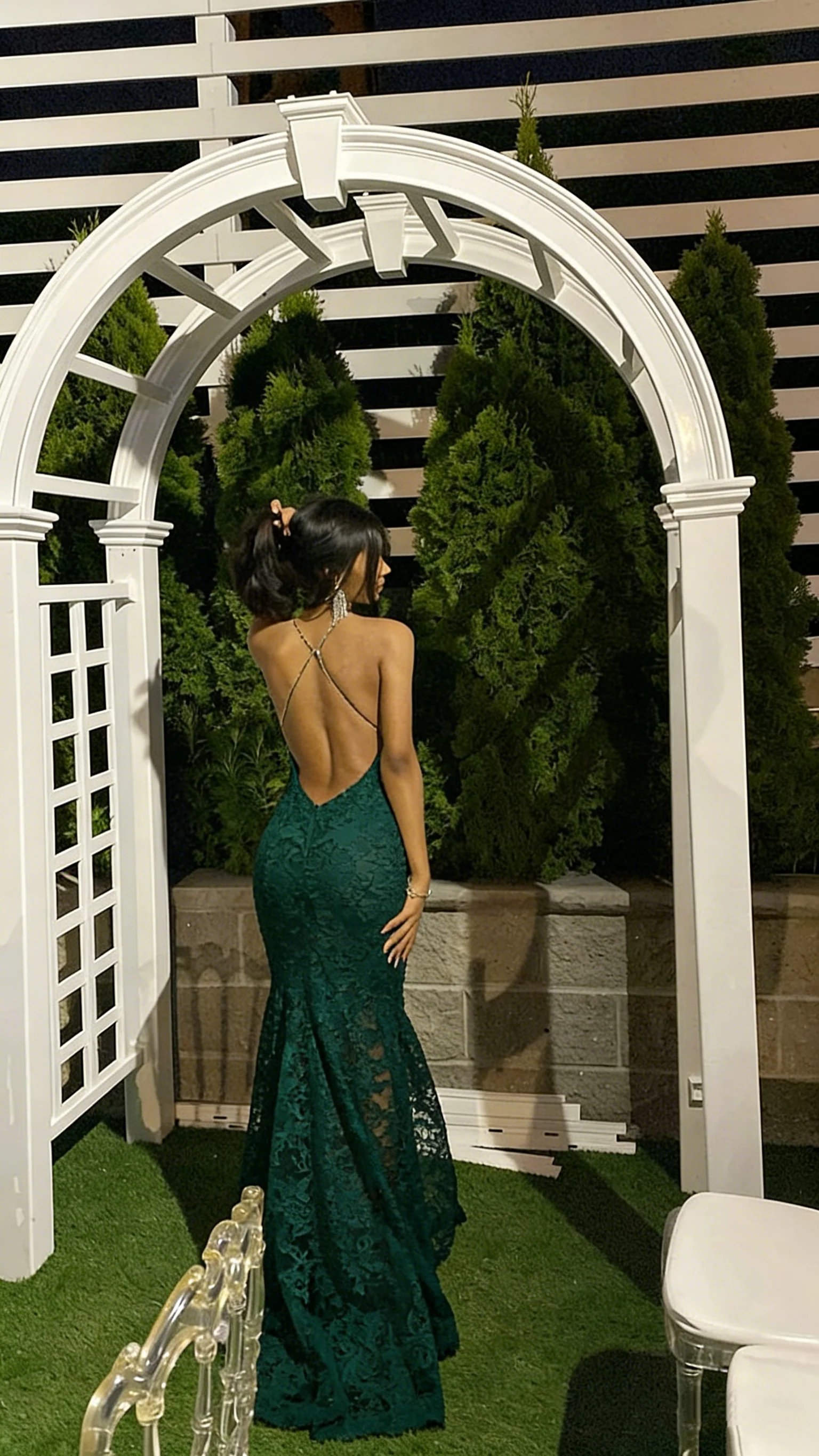 Elegant Mermaid Pink Lace Prom Dresses Formal Evening Dress P1143 - Image 6