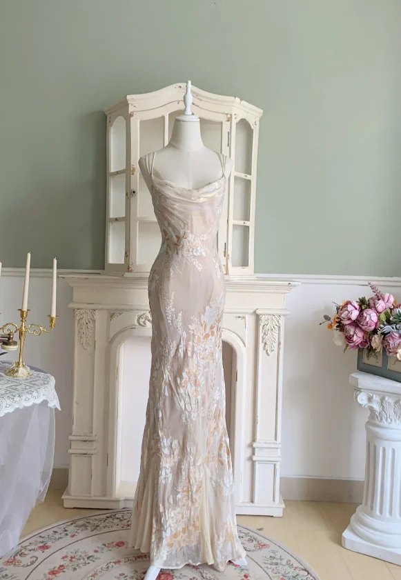 Elegant Mermaid Spaghetti Straps Long Chiffon Long Prom Dress Evening Dress P4328 - Image 4