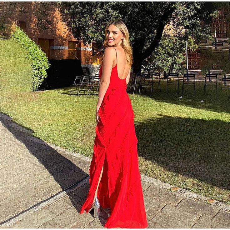 Elegant Mermaid Spaghetti Straps Red Prom Dress 21th Birthday Outfit P663 - Image 7