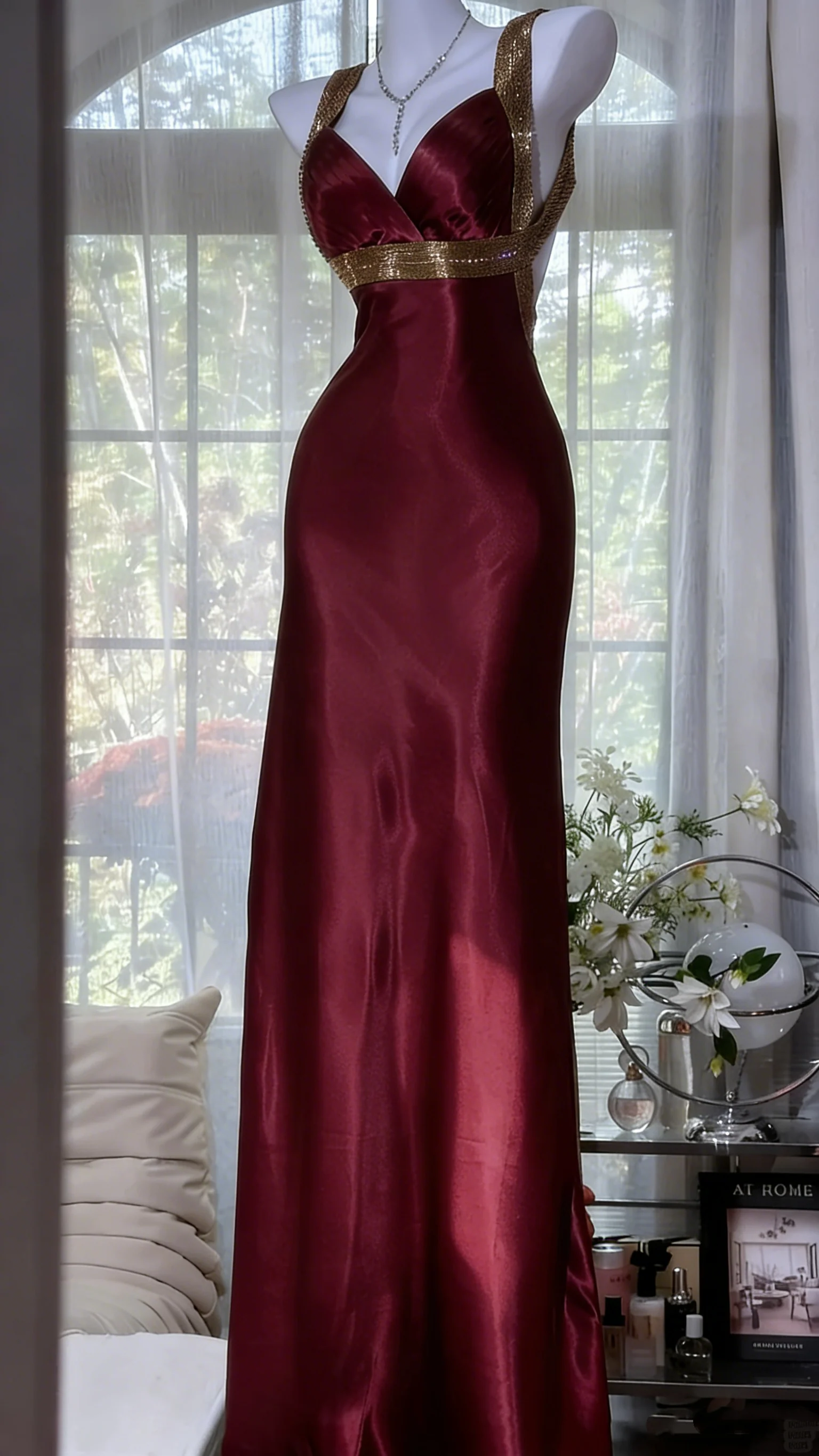 Elegant Olive-green Mermaid V-neck Backless Satin Long Prom Dress Evening Dress P4033 - Image 7