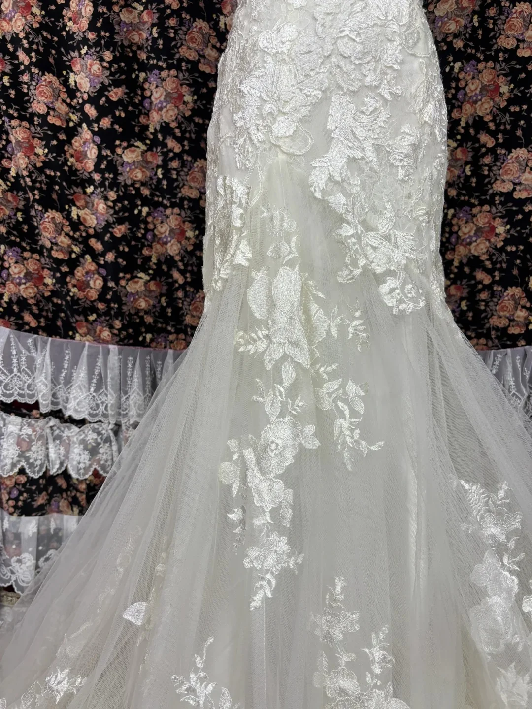 Elegant One Shoulder High Skirt Mermaid Lace Wedding Dress P2991 - Image 5