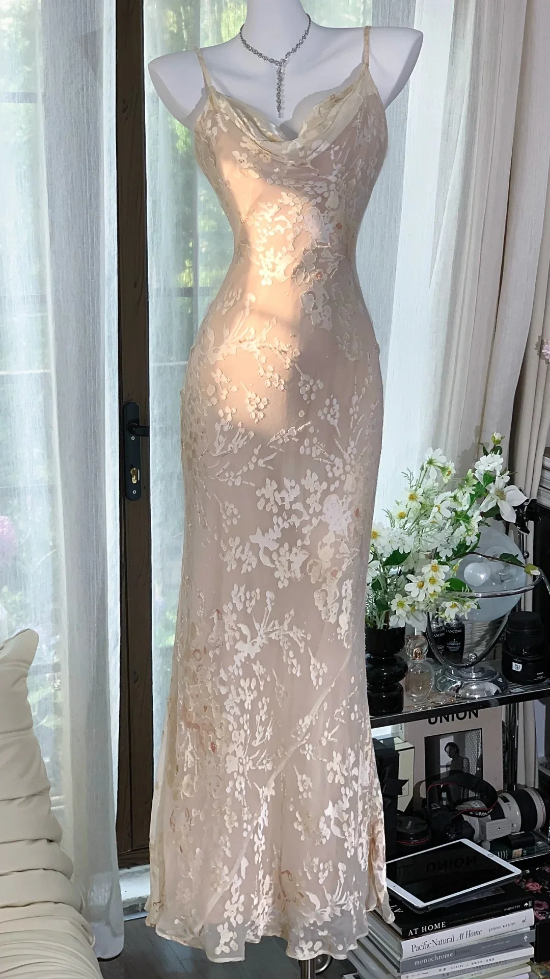 Elegant Pink Chiffon Mermaid Strap Evening Gown Prom Dress P3254 - Image 3
