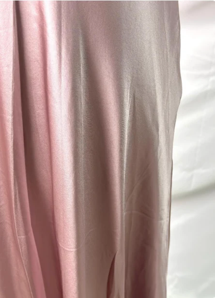 Elegant Pink Halter Neck V-Neck Slim-Fit Satin Long Prom Dress Evening Dress P4387 - Image 4