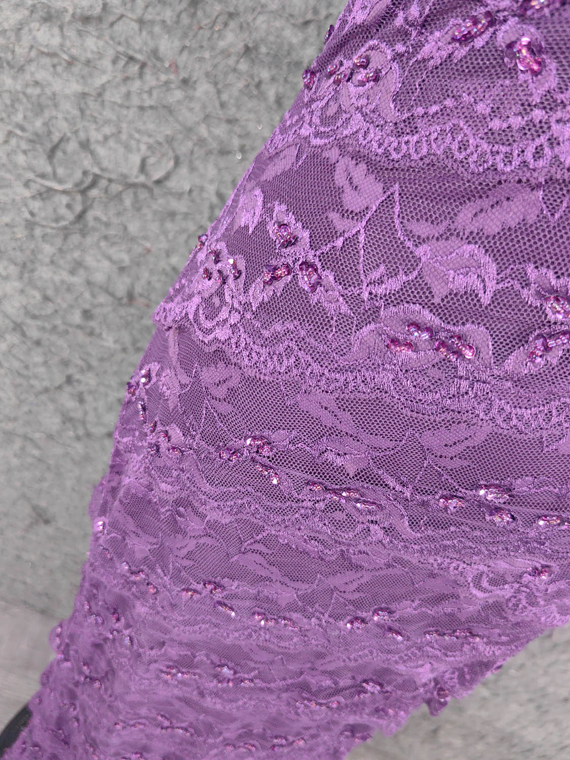 Elegant Purple V-Neck Lace Long Prom Dress Evening Dress P4643 - Image 3
