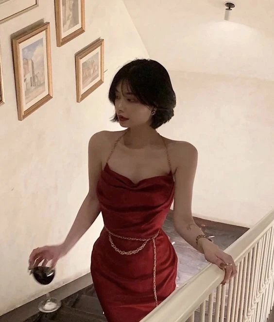 Elegant Sheath Straps Red Prom Dresses Long Formal Dress P1111 - Image 3