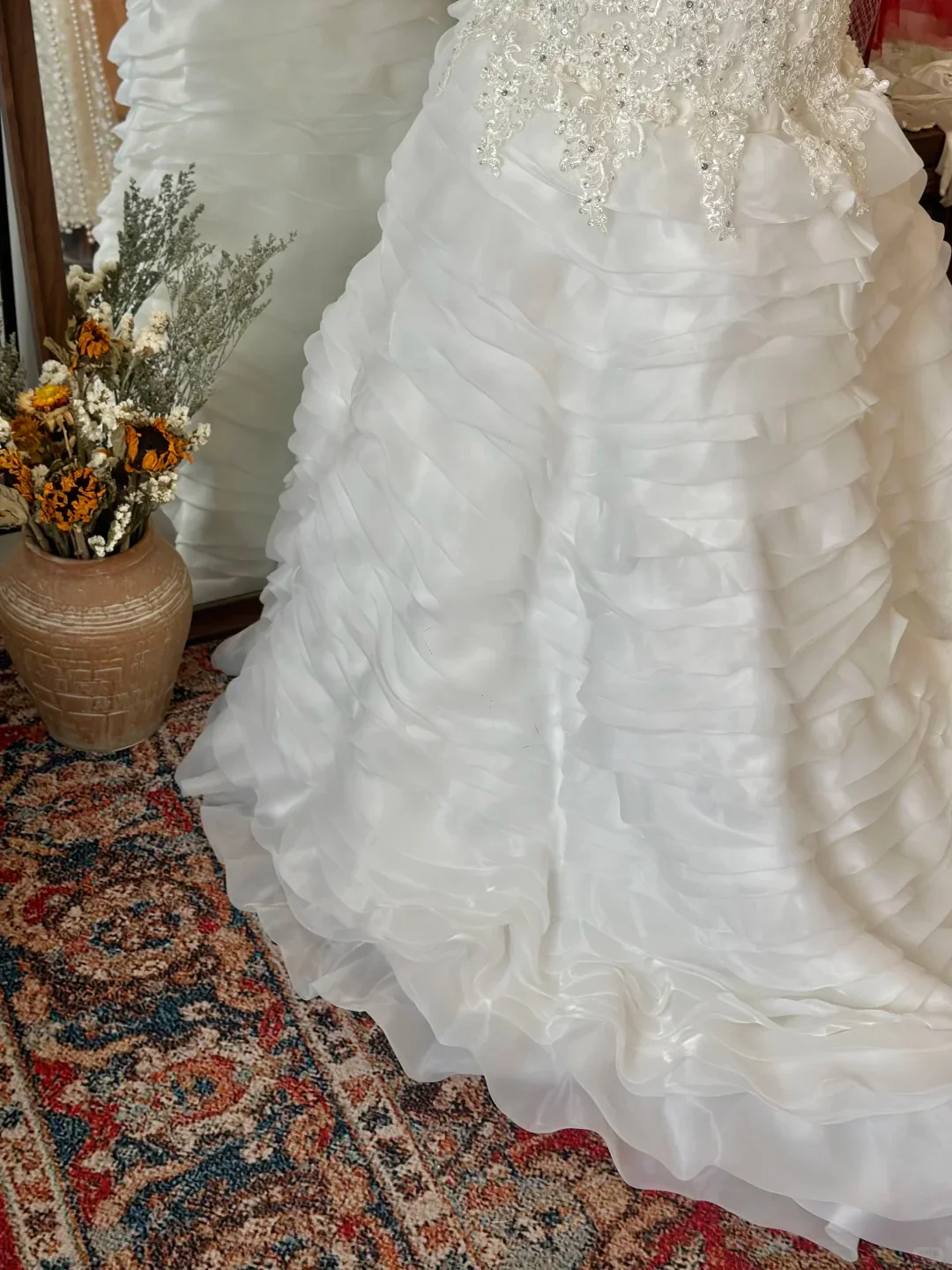 Elegant Slim Fit Tie Sweetheart Neck Lace Multi-layer Tulle Splicing Mermaid Trailing Wedding Dress P2953 - Image 6