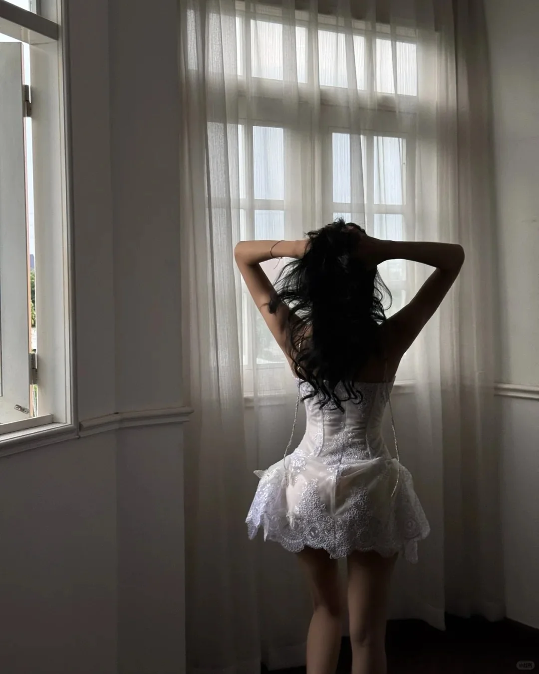 Elegant White Suspender V-neck Lace Three-dimensional Butterfly 17th Birthday Homecoming Dress P3585 - Image 5