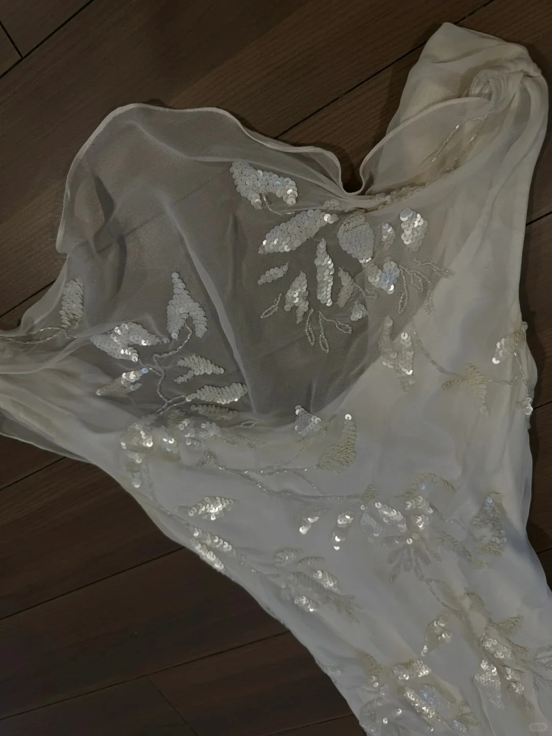 Elegant White Swing Neck Sequin Chiffon Long Prom Dress P3788 - Image 2