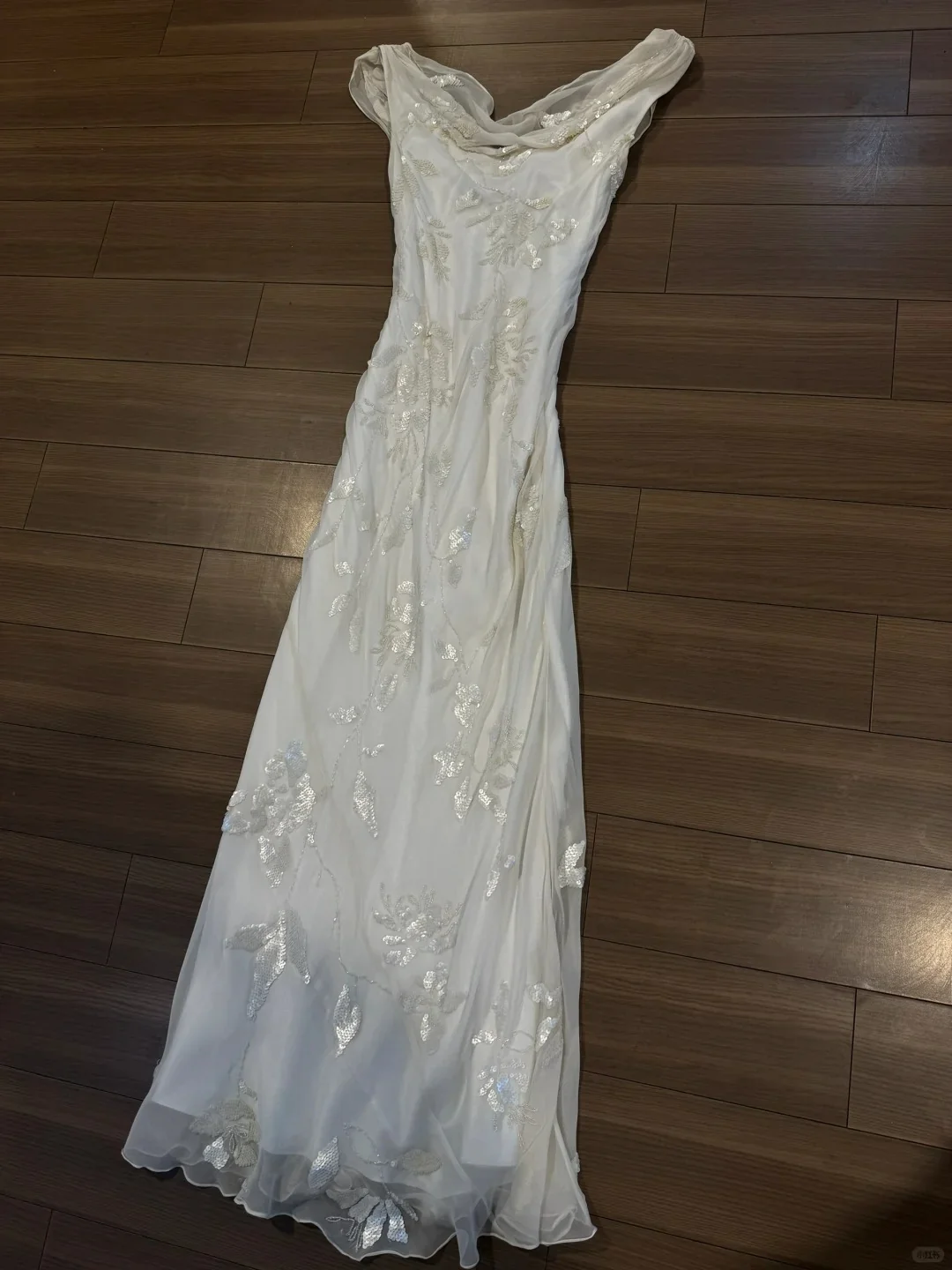 Elegant White Swing Neck Sequin Chiffon Long Prom Dress P3788 - Image 3