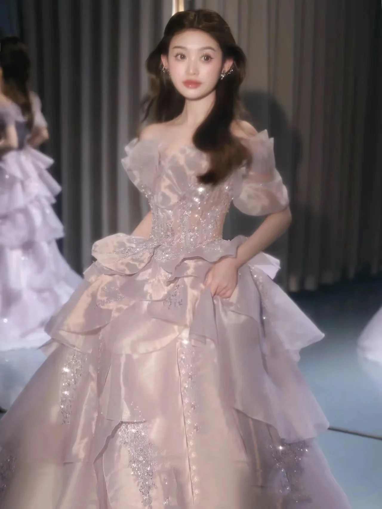 Fairy A Line Off The Shoulder Lilac Prom Dresses Evening Dress P2045 - Image 7