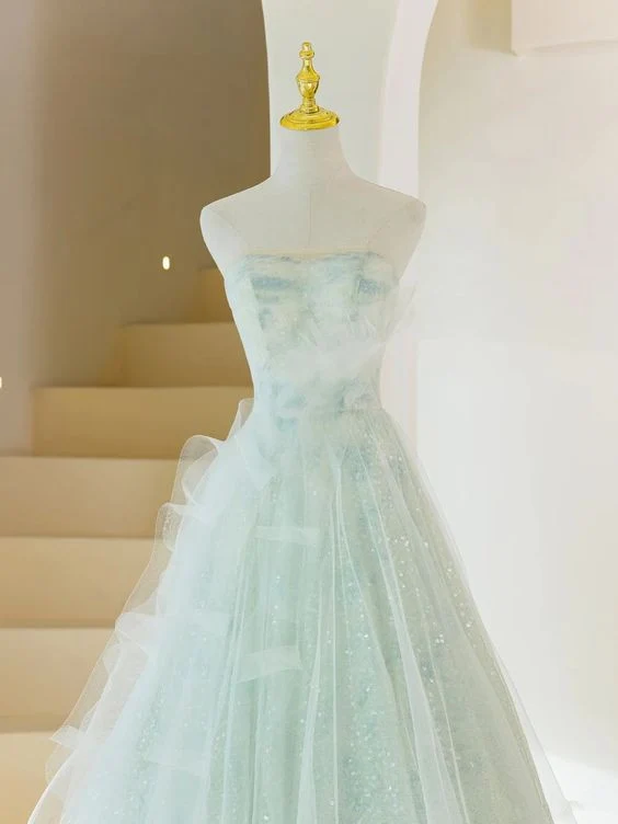 Fairy A line Sweethart Long Mint Green Prom Dresses 22th Birthday Outfit P1965 - Image 2