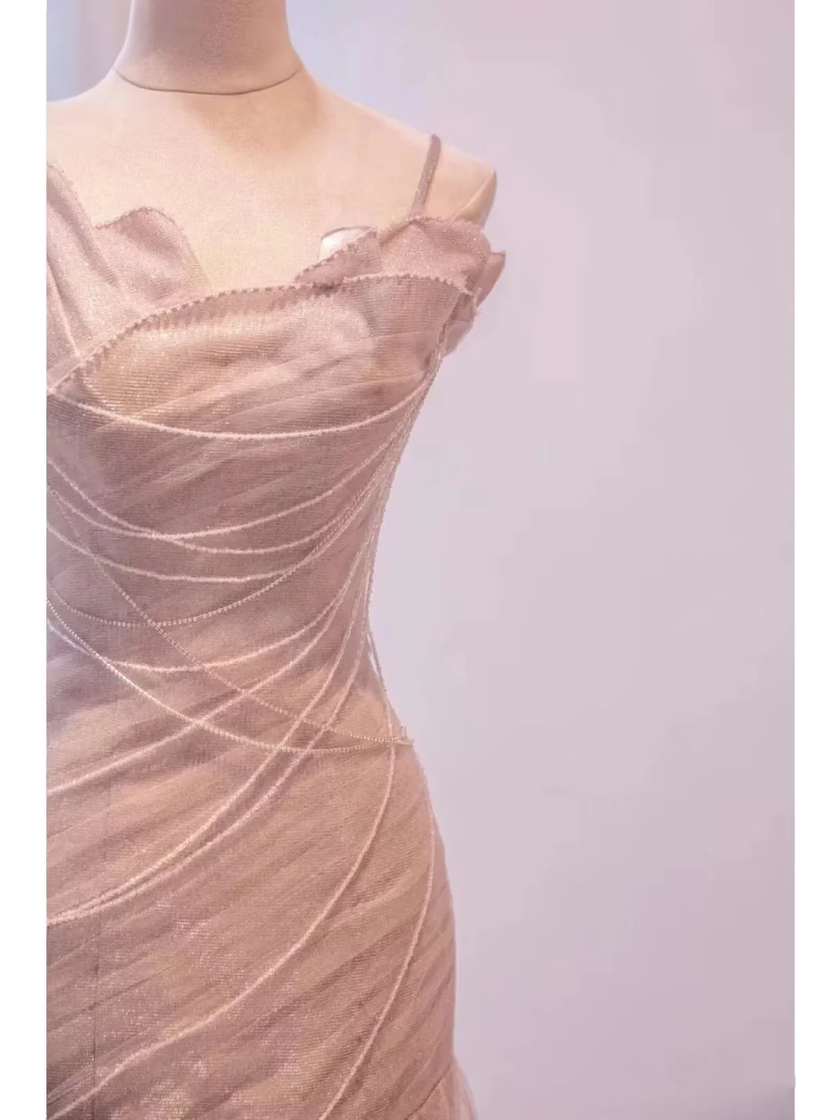 Fairy Mermaid Strapless Pink Prom Dresses Evening Dress P2040 - Image 2