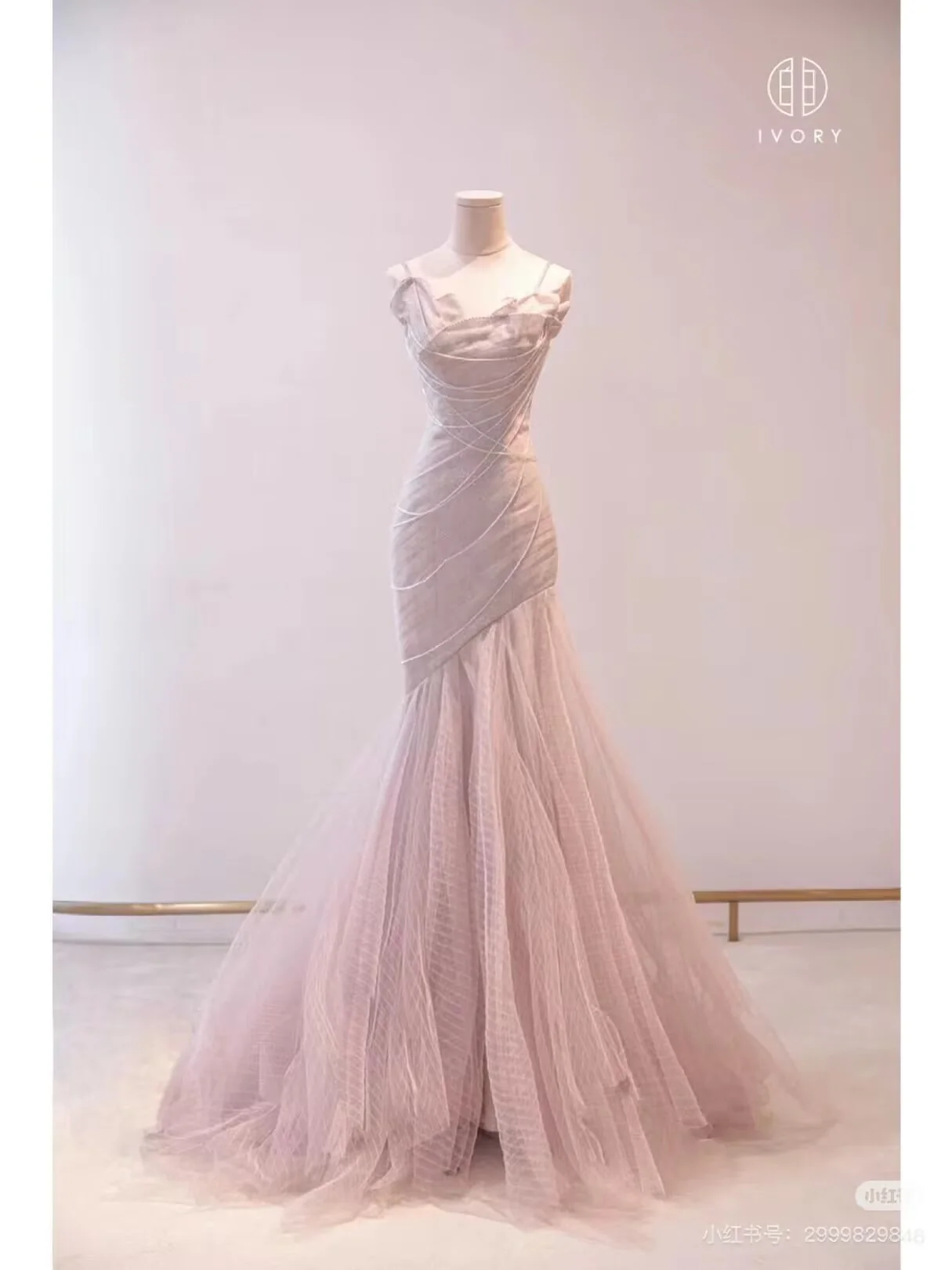 Fairy Mermaid Strapless Pink Prom Dresses Evening Dress P2040 - Image 4