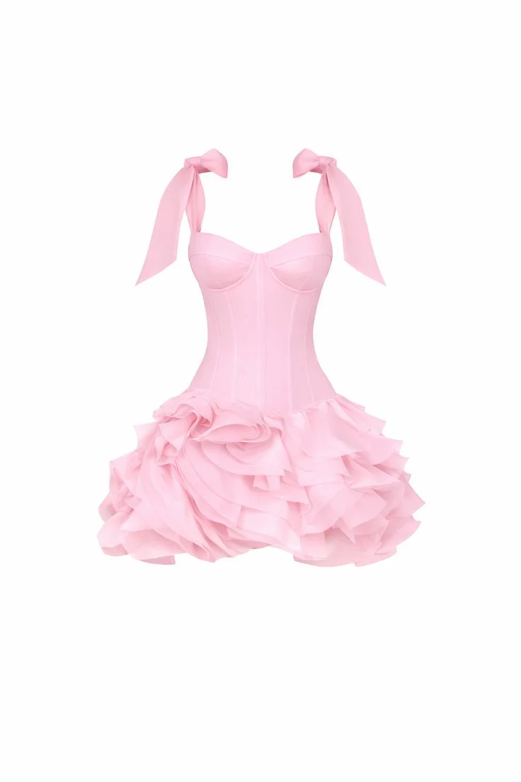 Fashion Homecoming Dress Pink Sweetheart Tiered Cocktail Dress Short Birthday Party Dress P4983