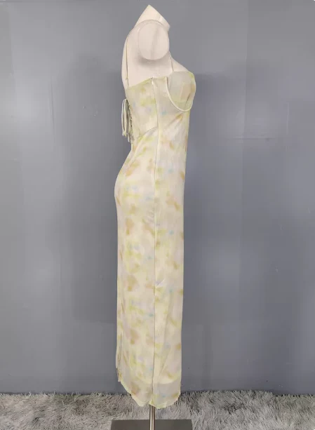 Fresh Gradient Print Spaghetti Strap Chiffon Long Prom Dress P4502 - Image 3