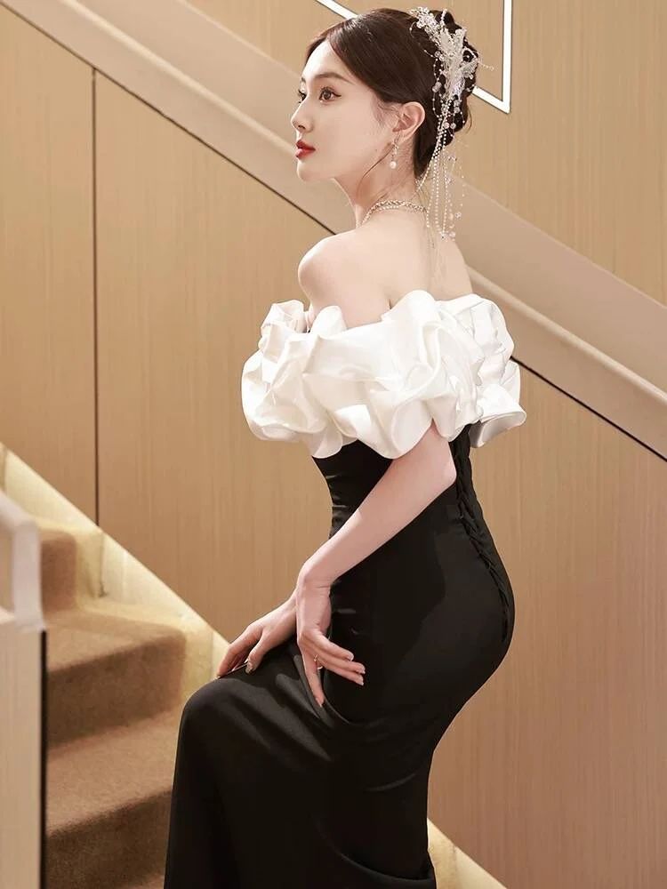 Gorgeous Mermaid Off The Shoulder Black Prom Dress P1876 - Image 6