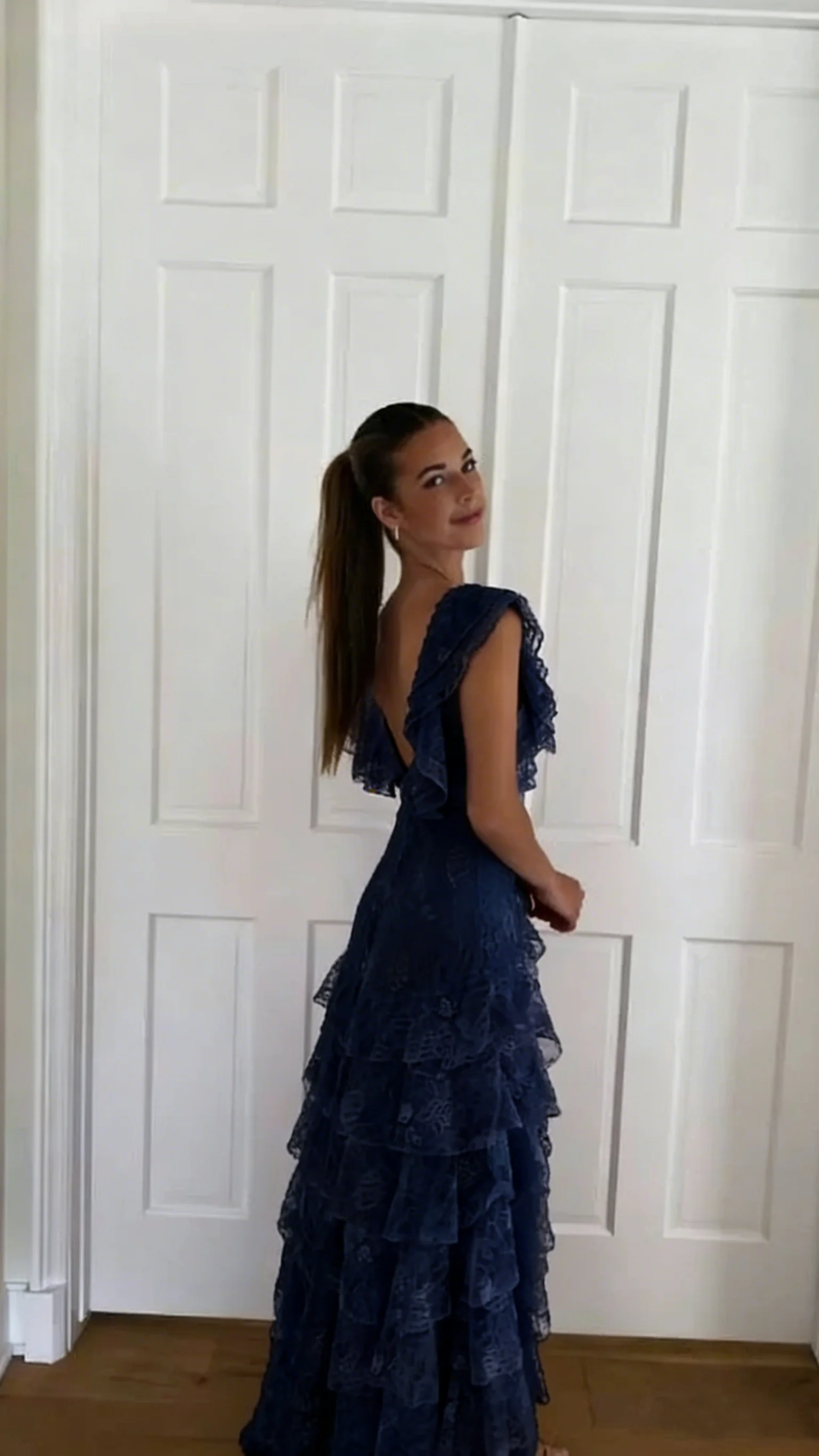 Lilac Lace Long prom Dress Party Dress 21th Birthday Outfits P2109 - Image 10