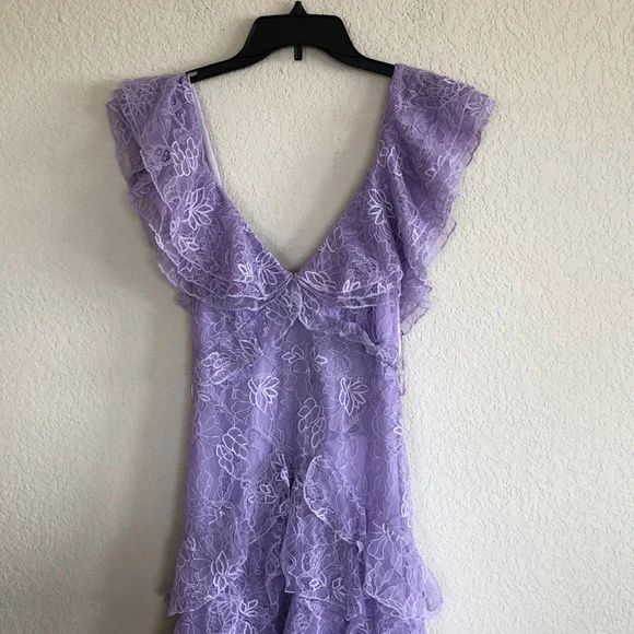 Lilac Lace Long prom Dress Party Dress 21th Birthday Outfits P2109 - Image 2