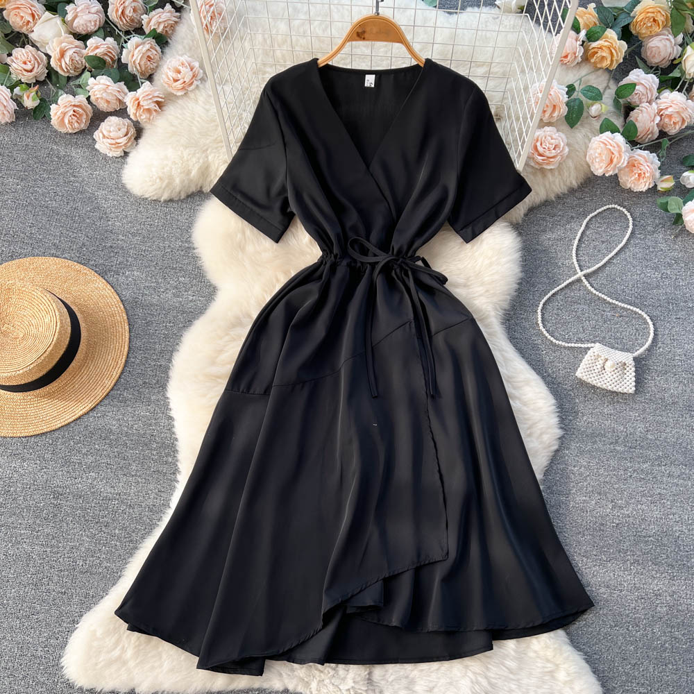 Lovely V-neck Short Dress, A-line Girl Fashion Dress P276 - Image 10
