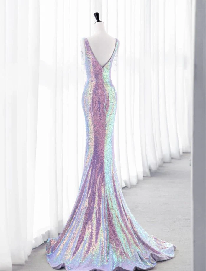 Luxurious Shiny Long Sequin Prom Dress P1714 - Image 3