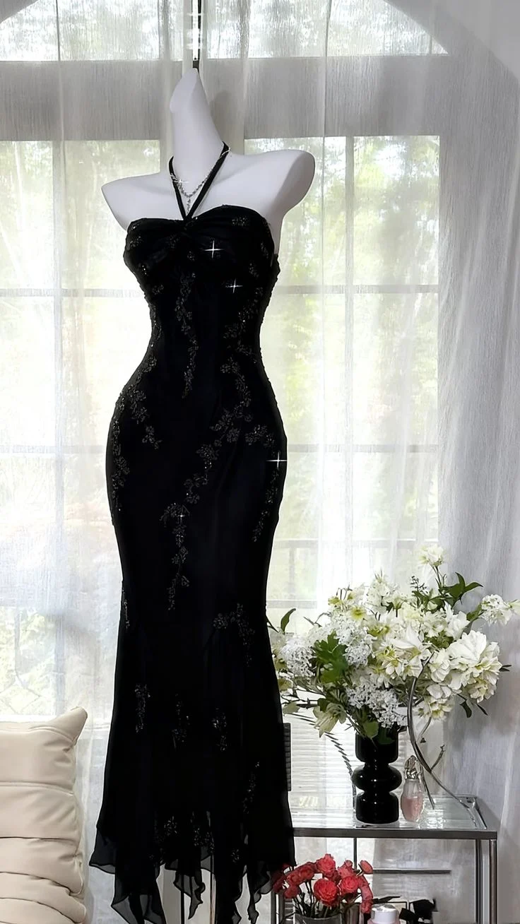 Luxury Dark Green Mermaid Bead Embroidered Chiffon Long Prom Dress Evening Dress P4032 - Image 6