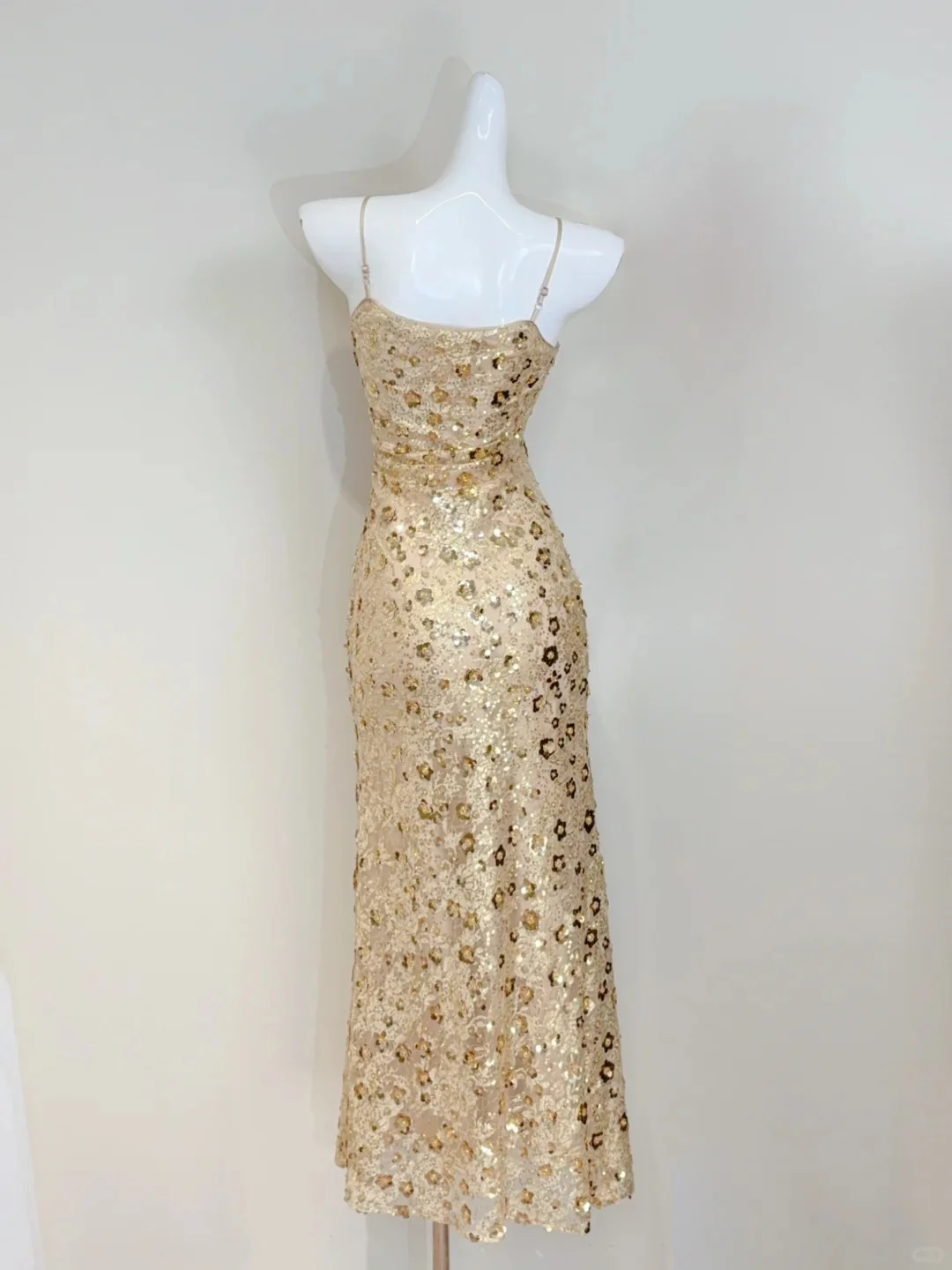 Luxury Gold Mermaid Strapless V-Neck Sequined Long Prom Dress Evening Dress P4075 - Image 3