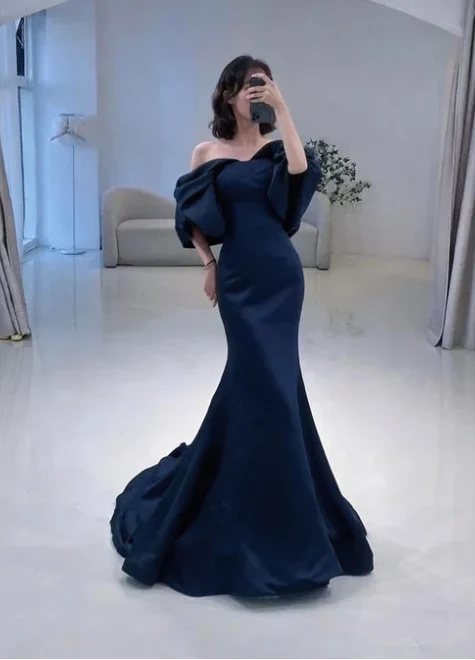 Mermaid Off The Shoulder Dark Green Long Prom Dress P1268 - Image 5