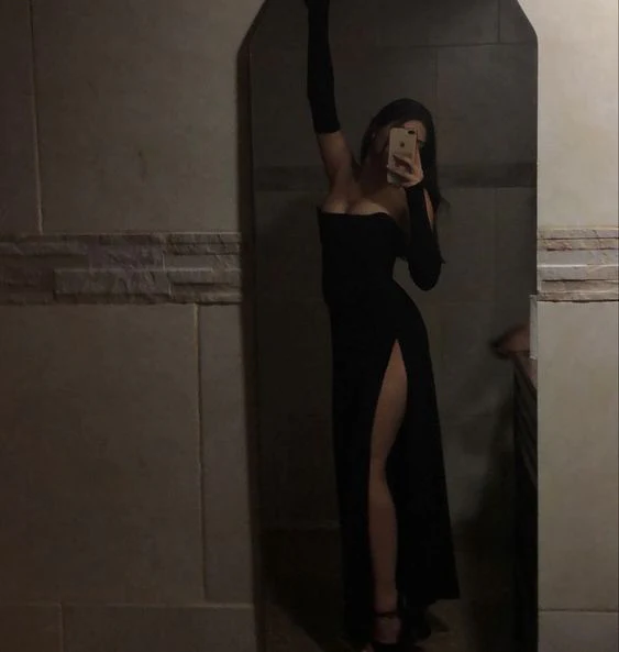 Modest Mermaid Black Prom Dresses With Gloves 22th Birthday Outfit P413 - Image 3