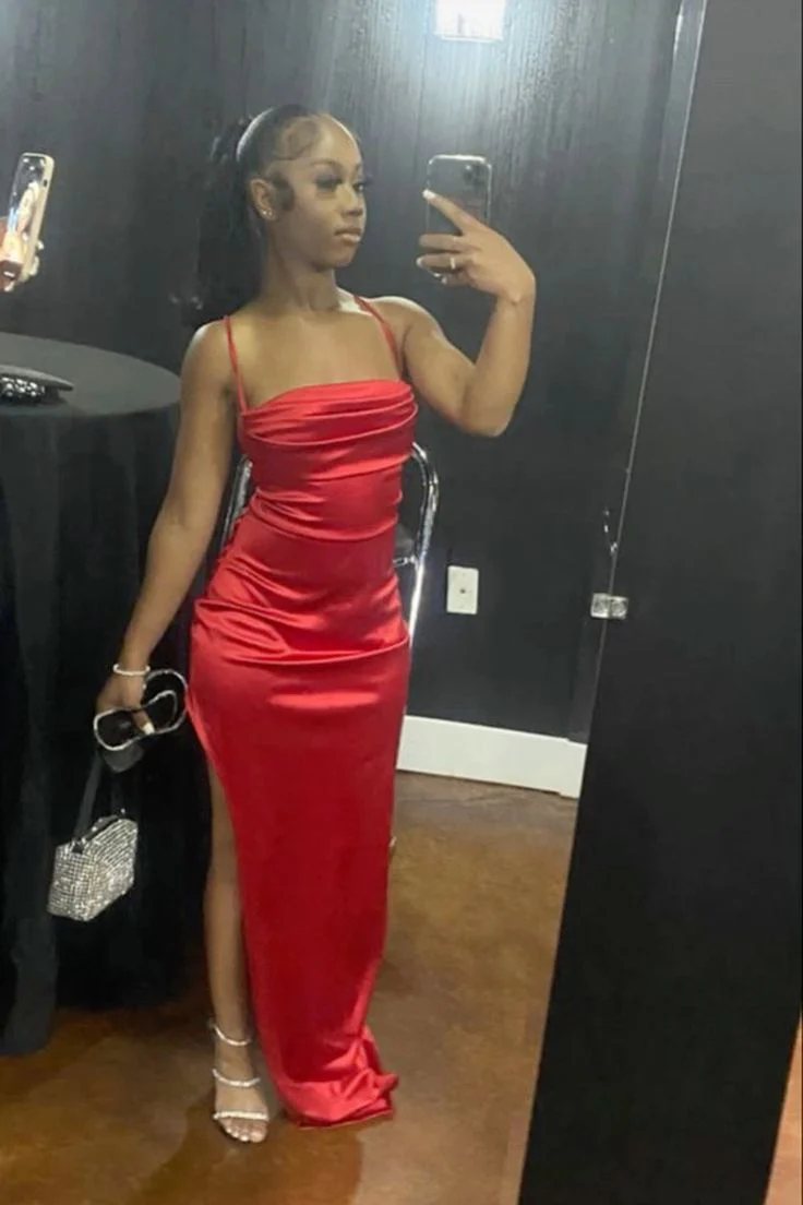 Modest Mermaid Long Slit Prom Dresses P1246 - Image 2