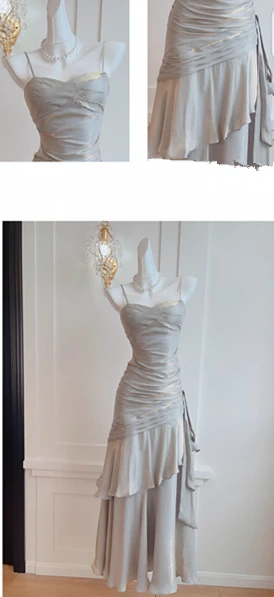 Modest Mermaid Spaghetti Straps Long Prom Dresses Birthday Party Dress Evening Gowns P2356 - Image 9