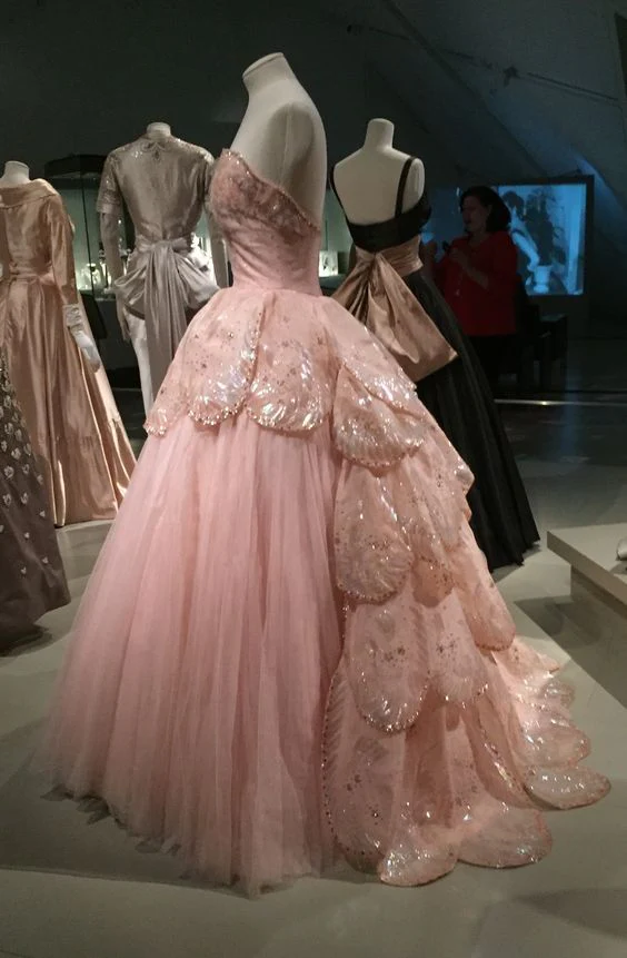 Pink Sweetheart Ball Gown Prom Dress with Lace P1176 - Image 2