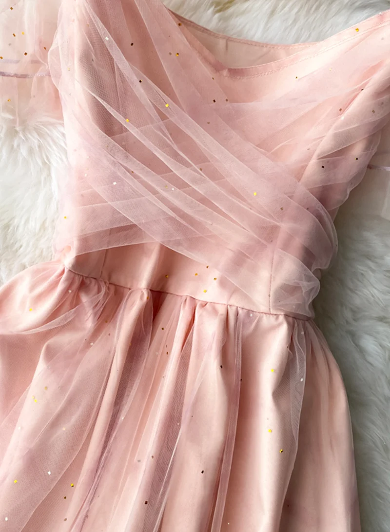 Pink Tulle Short Dress Summer Dress P333 - Image 3
