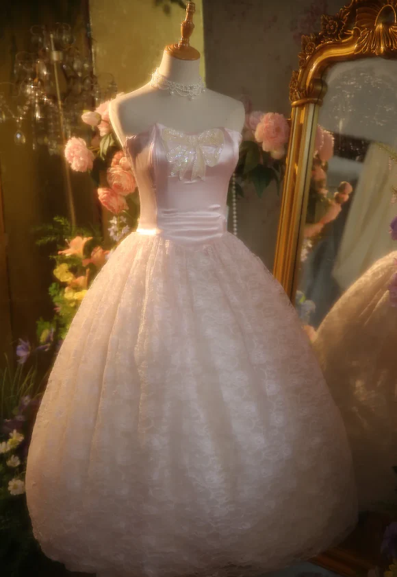 Princess Light Pink Strapless Lace Ball Gown Evening Dress Sweet 16 Dress P4304 - Image 5