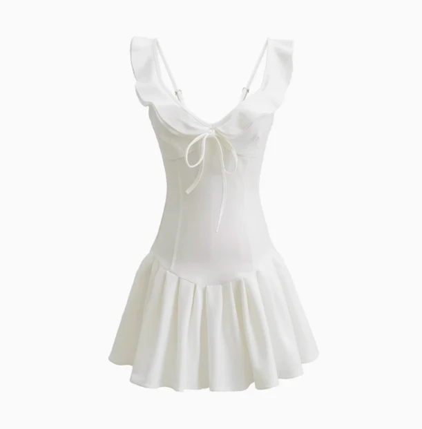 Pure Desire Girl V-neck Slim-fitting Lace-up Bow Waist A-line 17th Birthday Homecoming Dress P3590 - Image 5