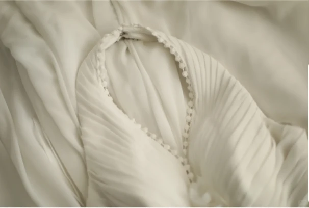 Roman Style Halter Neck Chiffon Fishtail A-Line Wedding Dress P2812 - Image 5