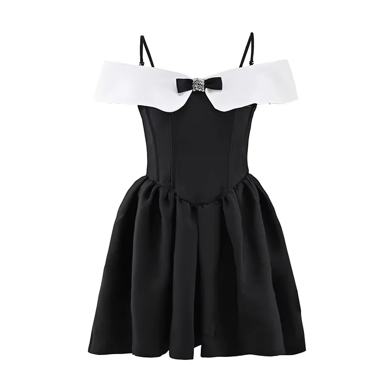 Sexy A line Off The Shoulder Black Short Homecoming Dress P2256 - Image 6