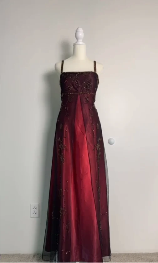 Sexy A Line Spaghetti Straps Burgundy Long Evening Dress Party Dress Prom Dresses P2412 - Image 3