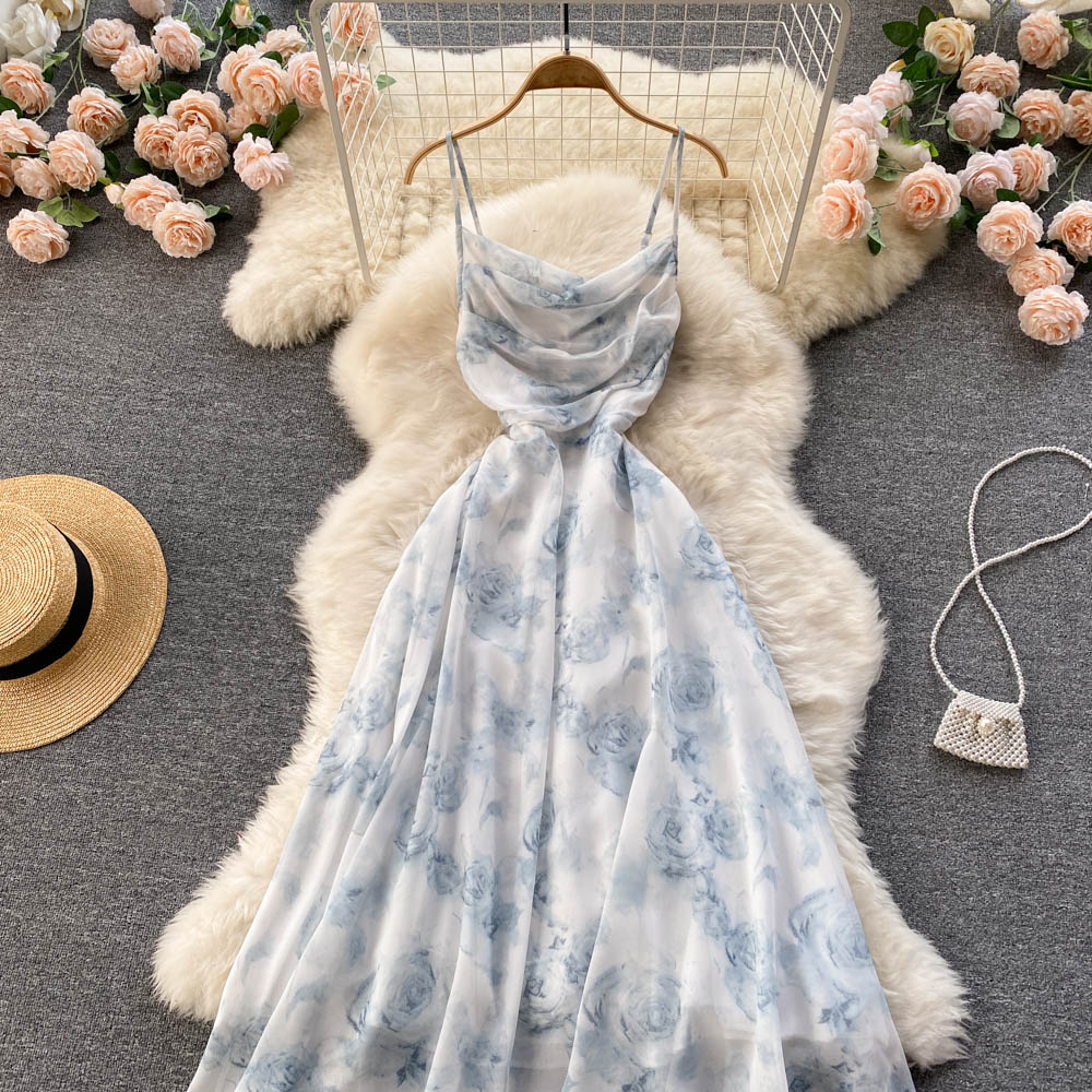 Sexy A line spaghetti straps summer dress women's dress P096 - Image 5
