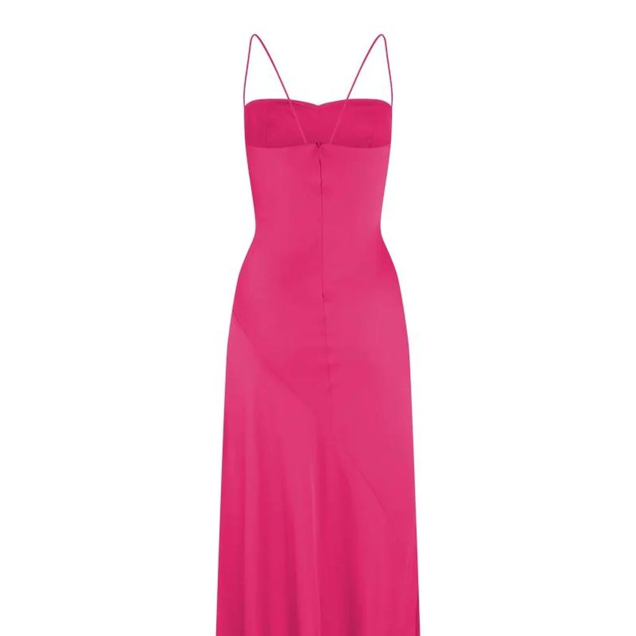 Sexy A line Straps Sleeveless Party Dress Hot Pink Side Slit Prom Dress P856 - Image 4