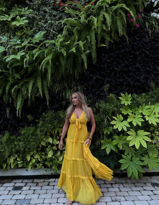 Sexy A line Straps Yellow Floor Length Chiffon Prom Dress 1690 - Image 10