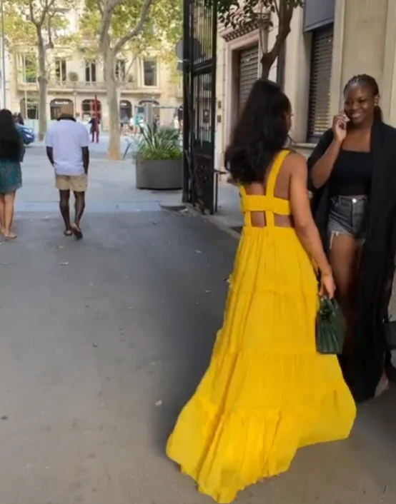 Sexy A line Straps Yellow Floor Length Chiffon Prom Dress 1690 - Image 9