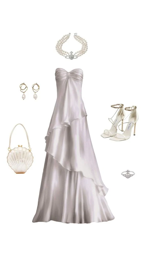 Sexy A line Sweetheart Party Dresses White Long Prom Dresses P940 - Image 2
