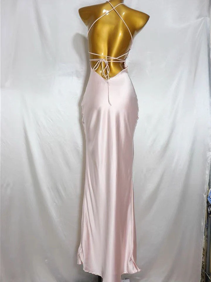 Sexy Birthday Dresses Pink Halter Prom Dresses Birthday Outfits P368 - Image 6