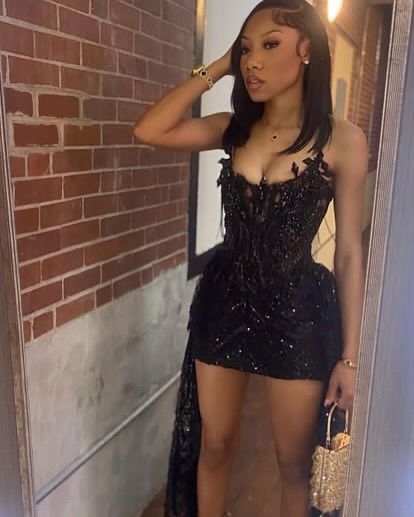 Sexy Black Tube Top Herringbone Beaded 19th Birthday Homecoming Dress P3676 - Image 2