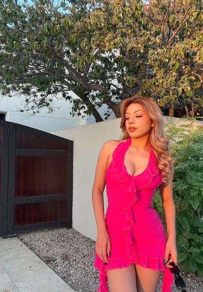 Sexy Hot Pink Halter Neck Chiffon 17th Birthday Homecoming Dress P3881 - Image 4